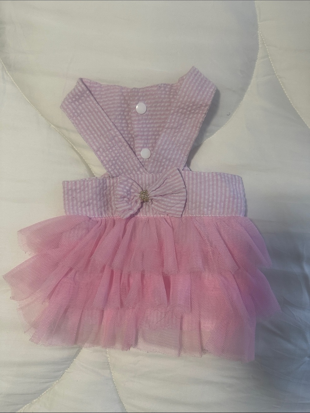 Small Dog Clothes - Pink Tulle Ruffle Bow
